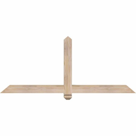Ekena Millwork Eugene Smooth Timber Gable Bracket, Douglas Fir, 60"W x 25"H x 3 1/2"D x 3 1/2"F, 10/12 Pitch GBW060X25X0404EUG00SDF